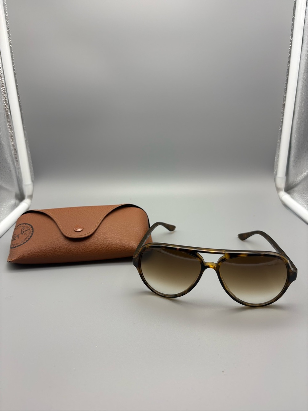 Ray-Ban | Cats 5000 Classic Aviator Sunglasses - Polished Light Havana / Brown